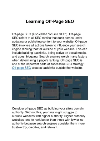 learning off page seo