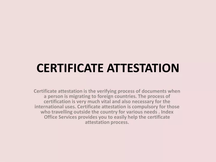 certificate attestation