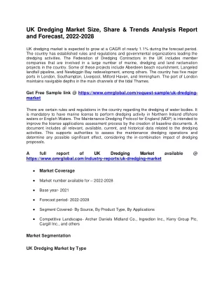 uk dredging market size share trends analysis