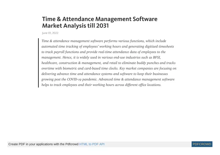 time attendance management software market