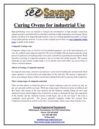 curing ovens for industrial use