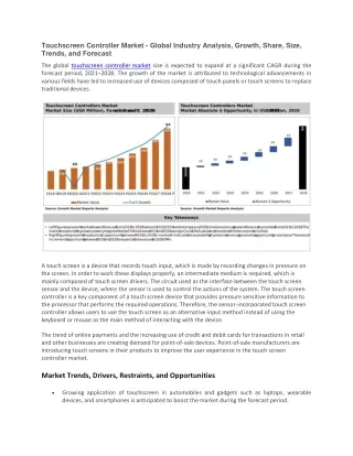 touchscreen controller market global industry