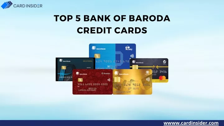 top 5 bank of baroda credit cards