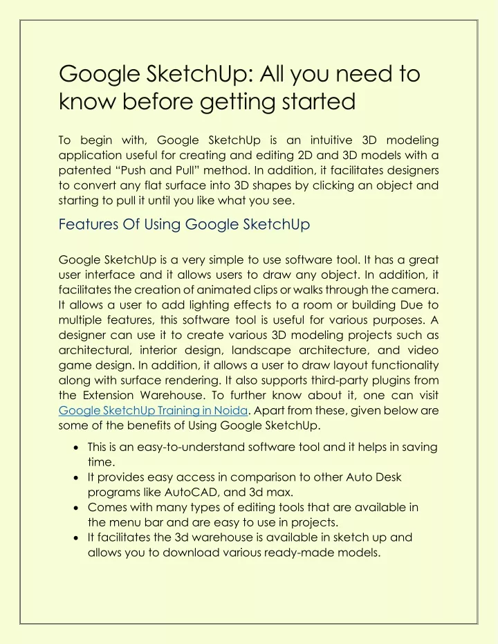 google sketchup all you need to know before
