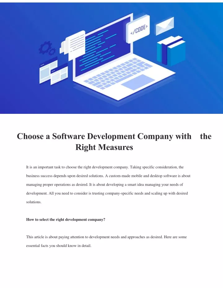 choose a software development company with