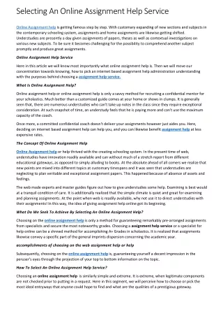 selecting an online assignment help service
