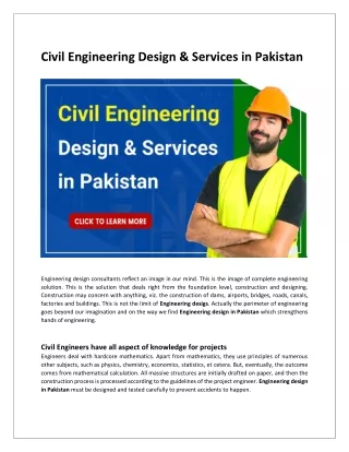 Civil Engineering Design & Services in Pakistan