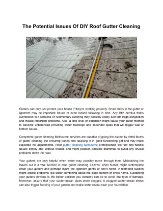 the potential issues of diy roof gutter cleaning