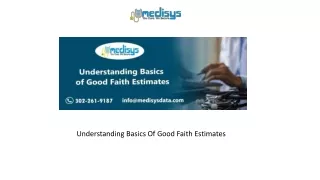 understanding basics of good faith estimates