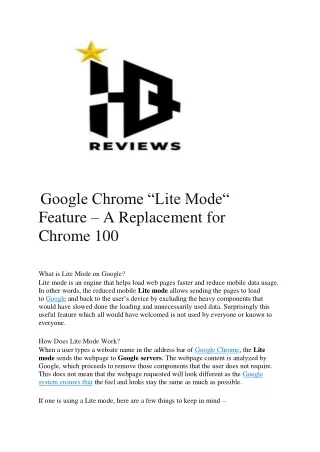 google chrome lite mode feature a replacement