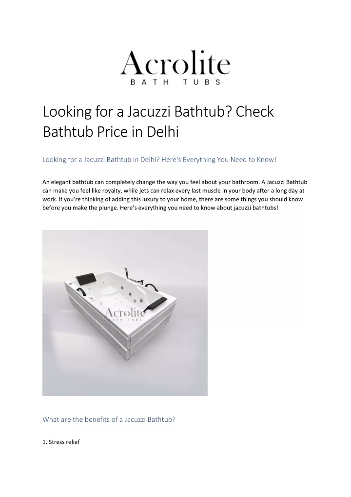 looking for a jacuzzi bathtub check bathtub price