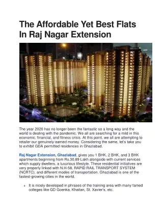 The Affordable Yet Best Flats In Raj Nagar Extension