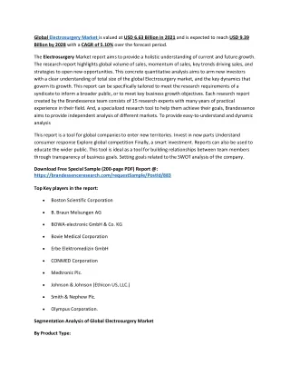 global electrosurgery market is valued