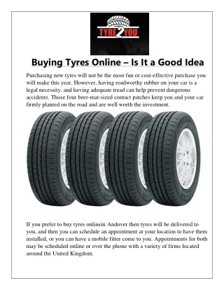 Buying Tyres Online – Is It a Good Idea