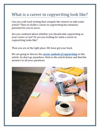What is a career in copywriting look like?