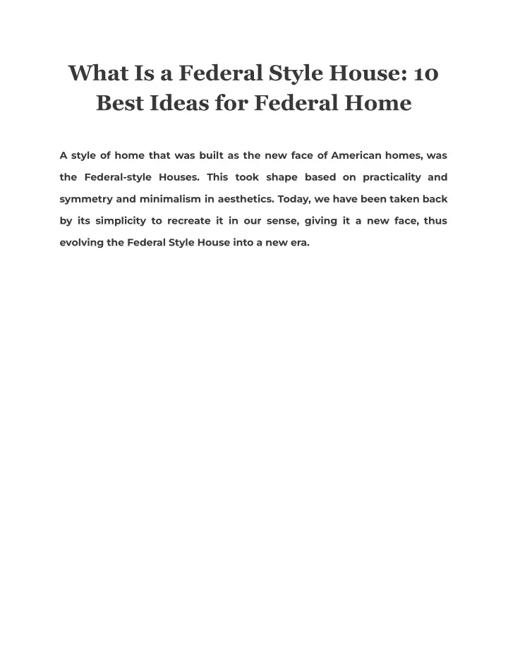 what is a federal style house 10 best ideas