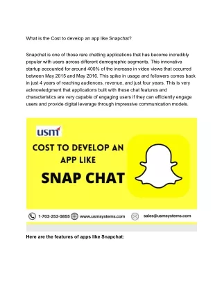 what is the cost to develop an app like snapchat