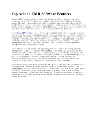 top athena emr software features