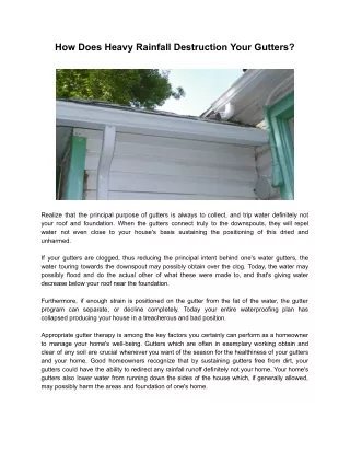 how does heavy rainfall destruction your gutters