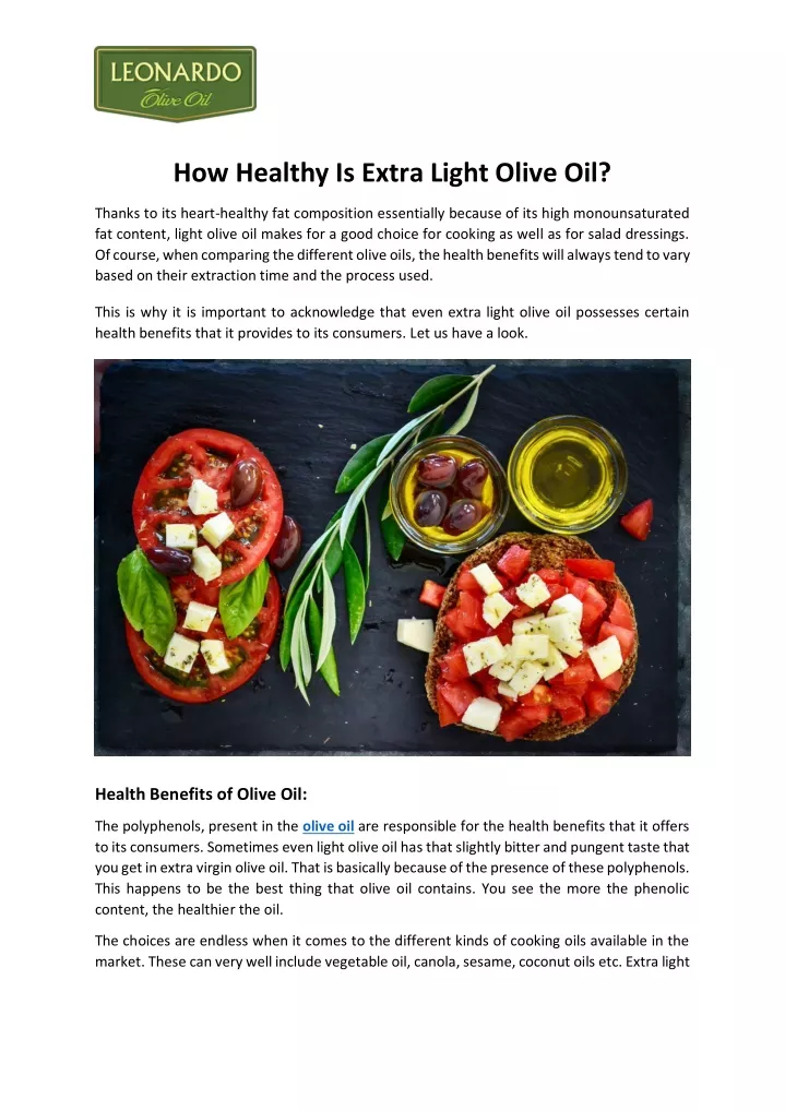 how healthy is extra light olive oil