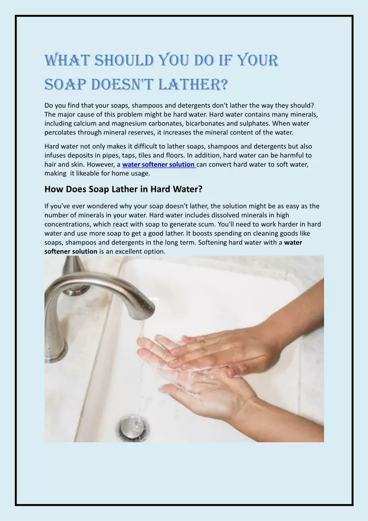 what should you do if your soap doesn t lather