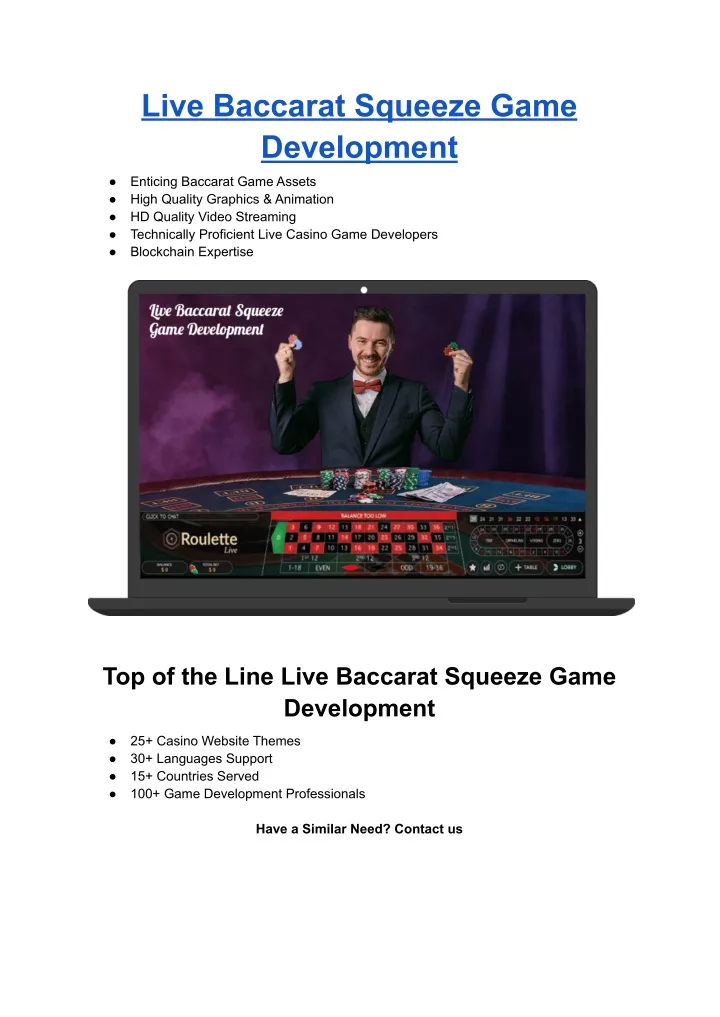 live baccarat squeeze game development