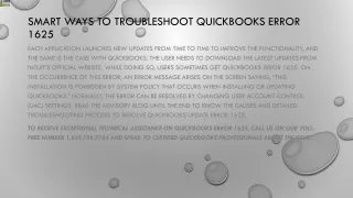 smart ways to troubleshoot quickbooks error 1625