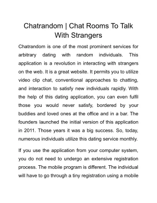 Chatrandom _ Chat Rooms To Talk With Strangers