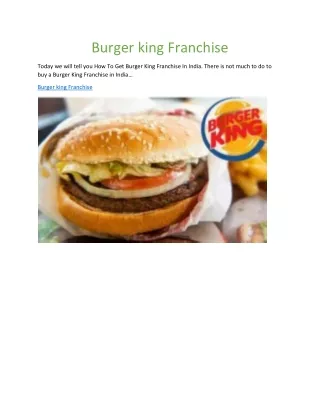 Dps Franchise King Burger