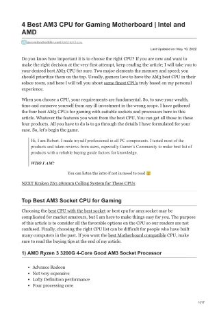 Best AM3 CPU for Gaming Motherboard Intel and AMD