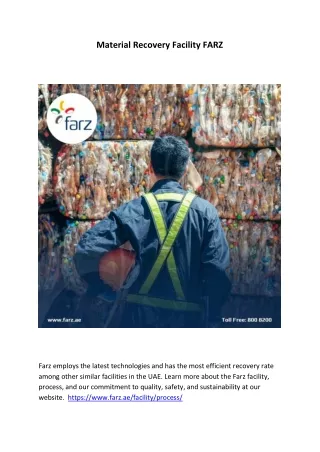 Material recovery facility FARZ