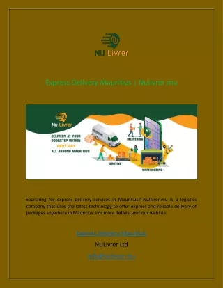 Express Delivery Mauritius  Nulivrer.mu