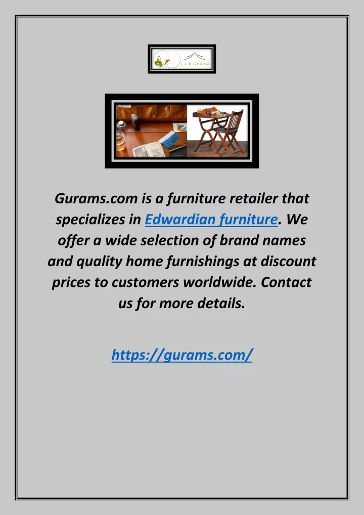 gurams com is a furniture retailer that