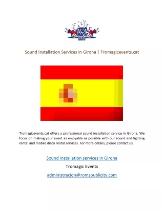 Sound Installation Services in Girona  Tromagicevents