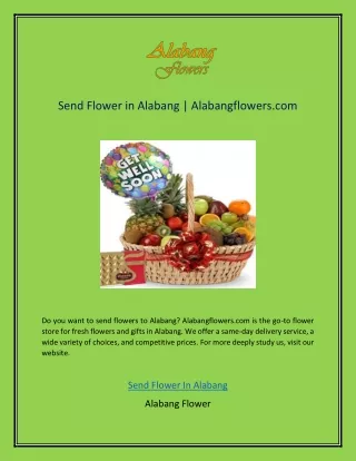 Send Flower in Alabang  Alabangflowers