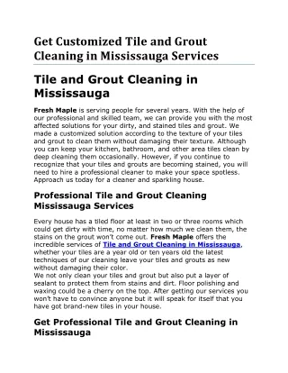 get customized tile and grout cleaning