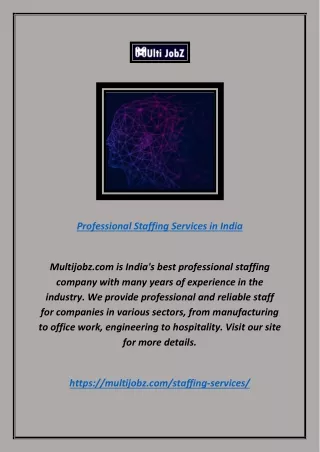 Professional Staffing Services in India | Multijobz.com