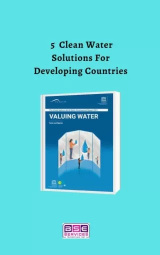 Clean Water solutions for devolping countries