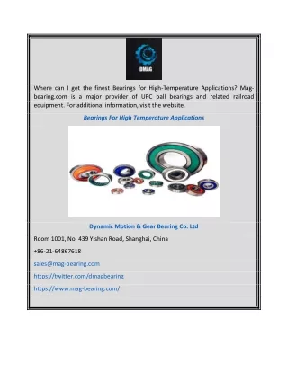 where can i get the finest bearings for high