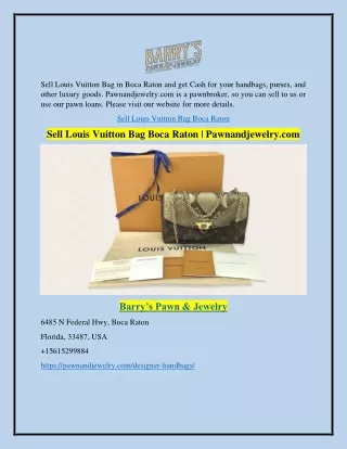 Sell Louis Vuitton Bag Boca Raton | Pawnandjewelry.com