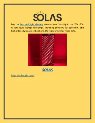 Best Red Lights Therapy  Solaslight.com