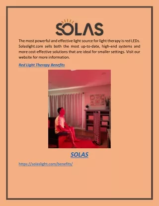 Red Light Therapy Benefit  Solaslight.com