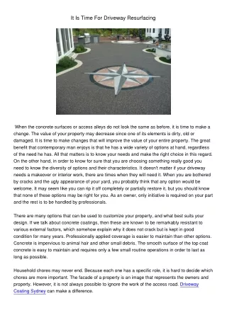 it is time for driveway resurfacing