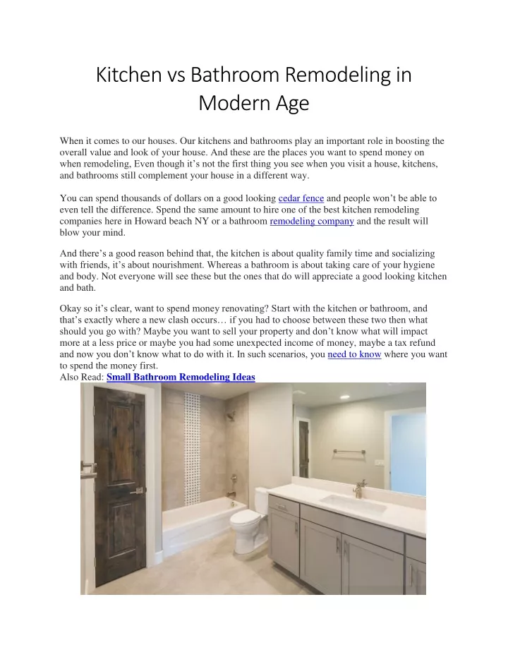 kitchen vs bathroom remodeling in modern age