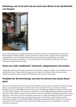 Loft-Designs, die sich perfekt für moderne Innenräume eignen