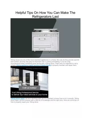 Helpful Tips On How You Can Make The Refrigerators Last
