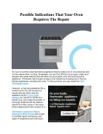 Possible Indications That Your Oven Requires The Repair - slide 1