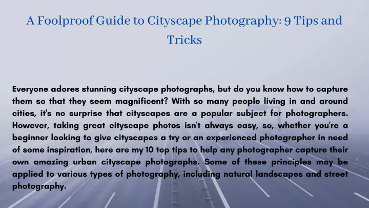 a foolproof guide to cityscape photography 9 tips