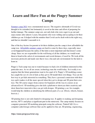 learn and have fun at the pingry summer camps