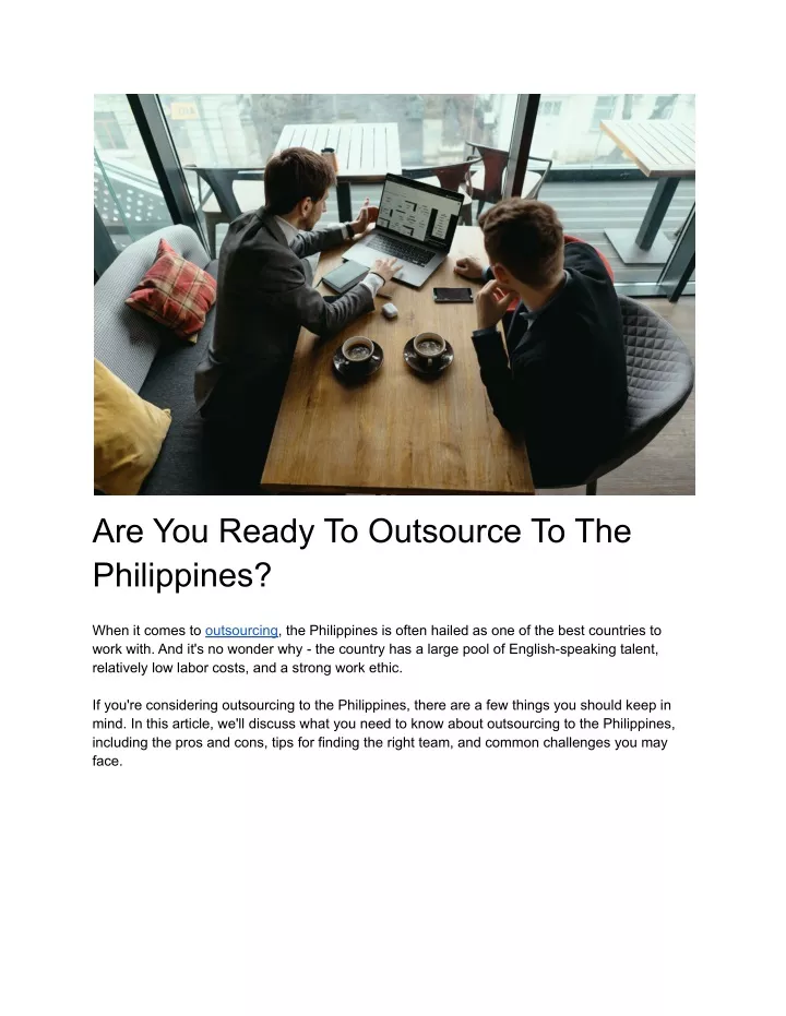 are you ready to outsource to the philippines